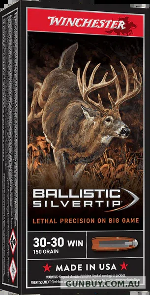Winchester Ballistic Silvertip Ammunition 30-30 Winchester 150 Grain Polymer Tip (20pk)
