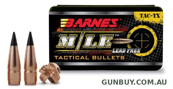 Barnes M/LE TAC-TX Bullets 30 Caliber (308 Diameter) 110 Grain Boat Tail Lead-Free (50pk)