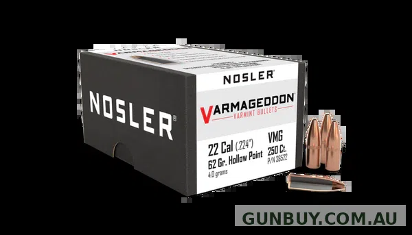 Nosler Varmageddon Bullets 22 Caliber 62 Grain Hollow Point (250pk)