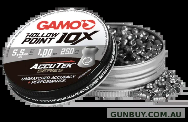 Gamo Hollow Point 10X Accutek 22 Cal Air Pellets 15.42gr (250pk)