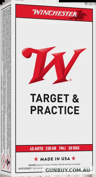 Winchester USA White Box Ammunition 45 ACP 230 Grain Full Metal Jacket (50pk)