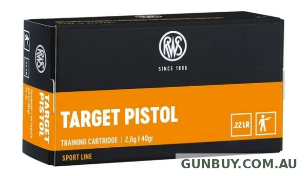 RWS Target Pistol Ammunition 22 Long Rifle (22LR) 40 Grain Solid Point (50pk)