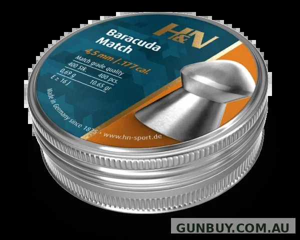 H&N Baracuda Match (4.50) 177 Cal Air Pellets 10.65gr (400pk)