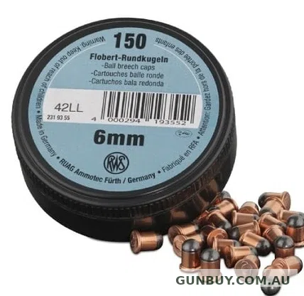 RWS 6mm Flobert Ball / .22 BB Cap (150pk)