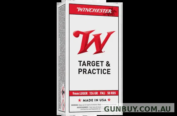 Winchester USA White Box Ammunition 9mm Luger 124 Grain FMJ (50pk)
