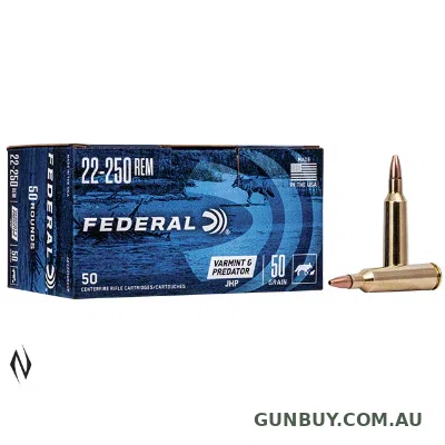 Federal Varmint Ammunition 22-250 Remington 50 grain Jacketed Hollow Point (50pk)