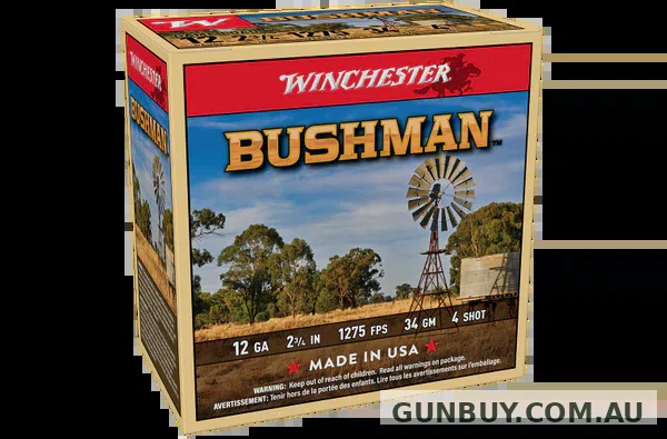 Winchester Bushman Ammunition 12 Gauge 2-3/4" 34gm #4 Shot (25pk)