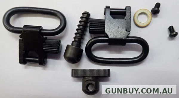 Uncle Mike's Quick Detachable Sling Swivel Set 1" Loops Black suits Most Double Barrel Shotguns (1491-2)