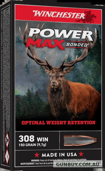 Winchester Power Max Bonded Ammunition 150 Grain Protected Hollow Point (20pk)