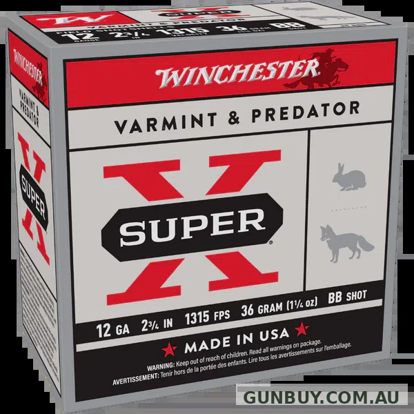 Winchester Super X Ammunition 12 Gauge 2-3/4" 36 Gram BB Shot (25pk)