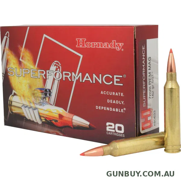 Hornady Superformance SST Ammunition 7mm Remington Magnum 162 Grain SST (20pk)