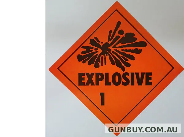 Rebelgunworks Explosive 1 Label / Sticker - Can be modified for Black Powder or Ammunition (E1)