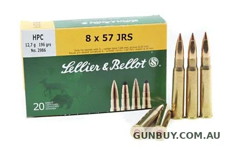 Sellier & Bellot 8x57 JRS Mauser Ammunition 196 Grain HPC (20pk)