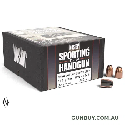 Nosler Sporting Handgun 115gr Jacketed Hollow Point (250pk)