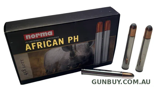 Norma African PH Ammunition 458 Lott 550 Grain Woodleigh RNSN (10pk)