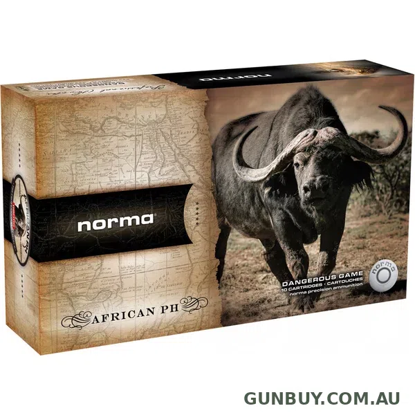 Norma African PH Ammunition 500 Nitro Express 570 Grain Woodleigh RNSN (10pk)