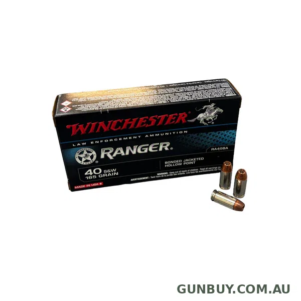 Winchester Ranger Ammunition 40 S&W 165 Grain Bonded Jacketed Hollow Point (50pk)