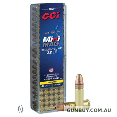 CCI Mini-Mag High Velocity Ammunition 22LR 40 Grain Segmented Hollow Point (100pk)