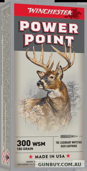 Winchester Power-Point Ammunition 300 WSM 180 Grain Soft Point (20pk)
