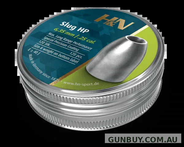 H&N Slug HP (.249) 25 Cal Air Pellets 34gr / 2,20g (120pk)