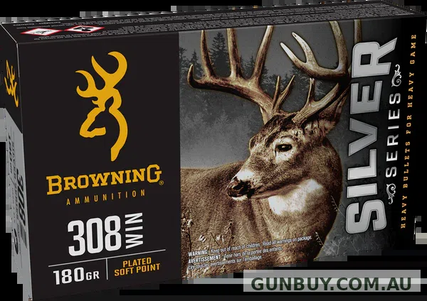 Browning Silver Series Ammunition 308 Winchester 180 Grain Plated Soft Point (20pk)