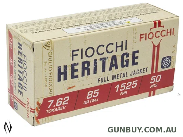 Fiocchi Heritage Ammunition 7.62x25 Tokarev 85 Grain FMJ (50pk)