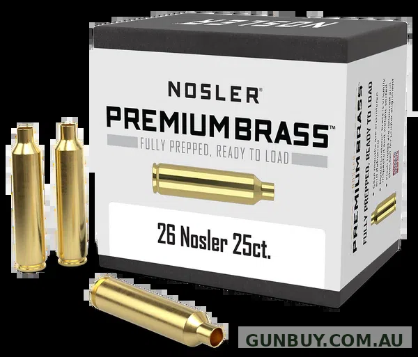 Nosler Premium Unprimed Brass Cases 26 Nosler (25pk)
