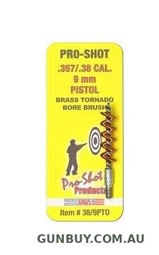 Pro Shot Tornado Style Bronze Cleaning Brush 358 Cal & 9MM