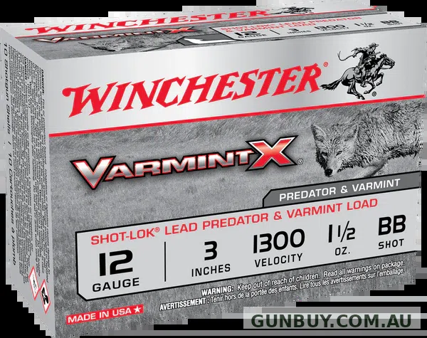 Winchester Varmint X Ammunition 12 Gauge 3" 1-1/2 oz BB Shot (10pk)
