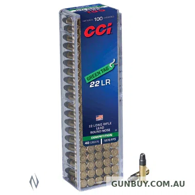 CCI Green Tag Ammunition 22LR 40 Grain Lead Round Nose (LRN) (100pk)