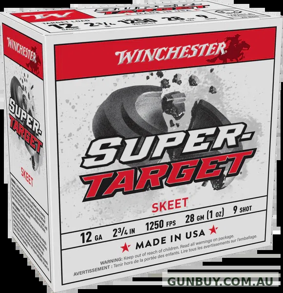 Winchester Super Target Ammunition 12 Gauge #9 Shot 2-3/4" 28 Gram 1250 fps (25pk)