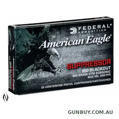 Federal American Eagle Ammunition 300 BLK 220 Grain Hollow Point Boat Tail (20pk)