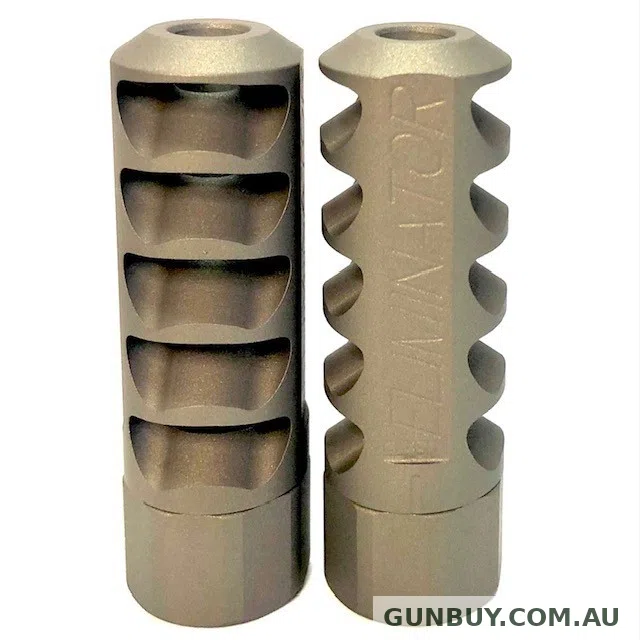 Grizzly Eliminator Muzzle Brake Stainless w/ Smoked Bronze Cerakote M13x0.75P
