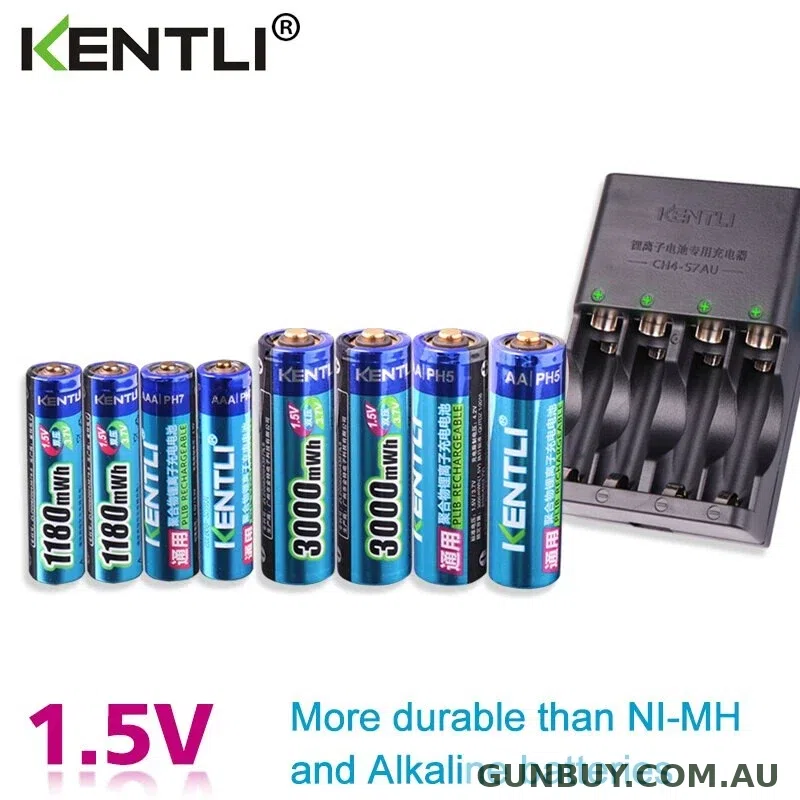 Kentli 8 X Rechargeable Batteries w/ USB Cable