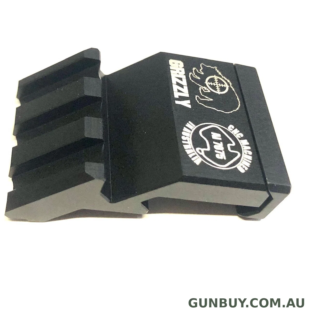 Grizzly Picatinny Angled Rail 45 Degrees 7076-T6 A lum Black Anodised - SKU: G45DEGPR