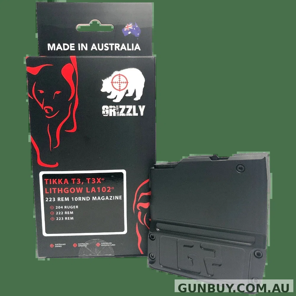 Grizzly Tikka/Lithgow 204rug- 222rem-223rem 10rnd Magazine 61mm OAL
