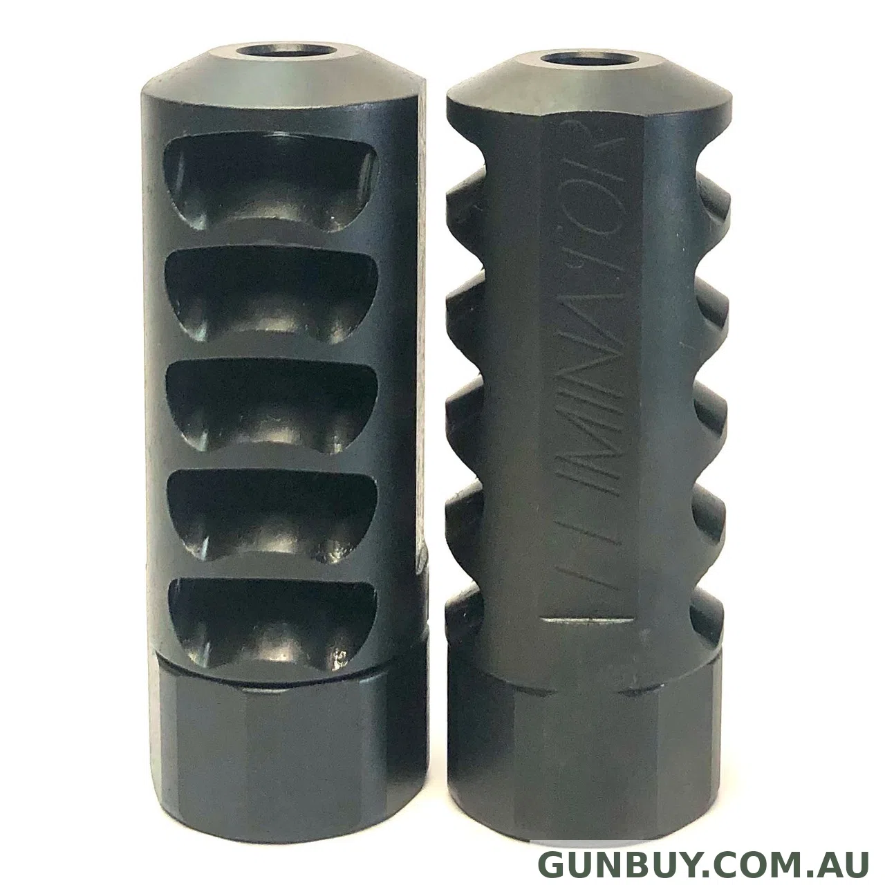 GRIZZLY - ELIMINATOR MUZZLE BRAKE BLUED M18X1P - S GRIZZLY - ELIMINATOR MUZZLE BRAKE BLUED M18X1P - SKU: GEM18X1P