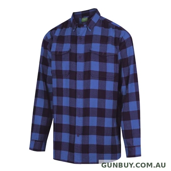 Ridgeline Mens Organic Check Shirt Blue XL