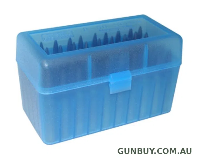 MTM RIFLE AMMO BOX - 50 ROUND FLIP-TOP LG GREY -SK U: RL-50-41