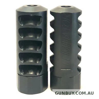 GRIZZLY - ELIMINATOR MUZZLE BRAKE BLUED M13 X 0.75 GRIZZLY - ELIMINATOR MUZZLE BRAKE BLUED M13 X 0.75P - SKU: GEM13X0.75P