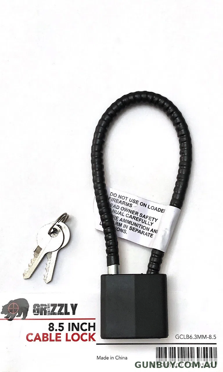 Grizzly Cable Lock 8.5 Inch Black 6.3mm