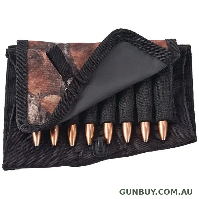 Allen Butt Stock Rifle Cartridge Holder Camo + Cover 9 Rnds
