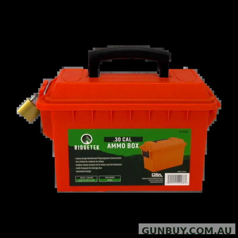 Ridgetek .30 Cal Ammo Box Emergency Orange