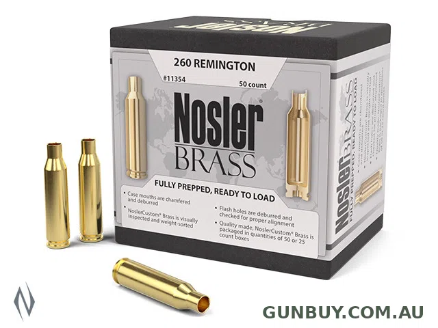 NOSLER CUSTOM BRASS 6MM CREEDMOOR 50PK