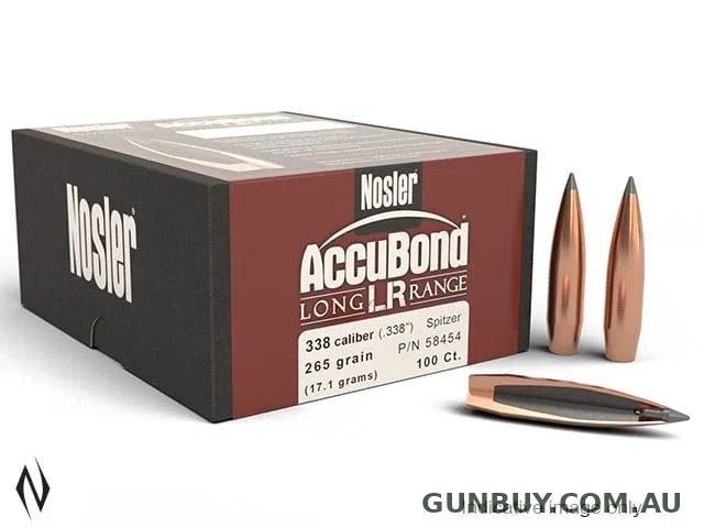 NOSLER 338 300GR SP ACCUBOND LR 100PK Projectiles
