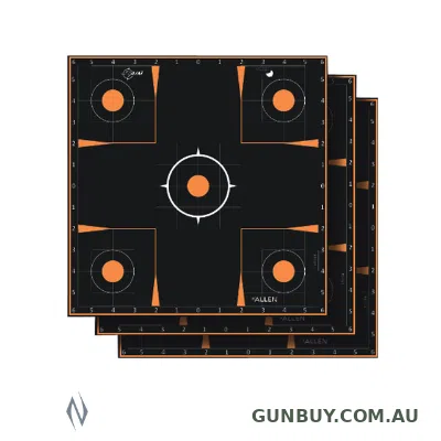 Allen EZ Aim Splash Adhesive Sight In Grid Target 12x12 5pk