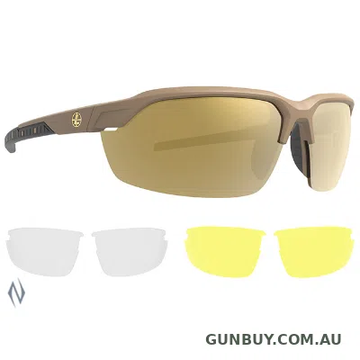 Leupold Tracer Shadow Sunglasses Tan Bronze Mirror Inc Yellow & Clear Lenses