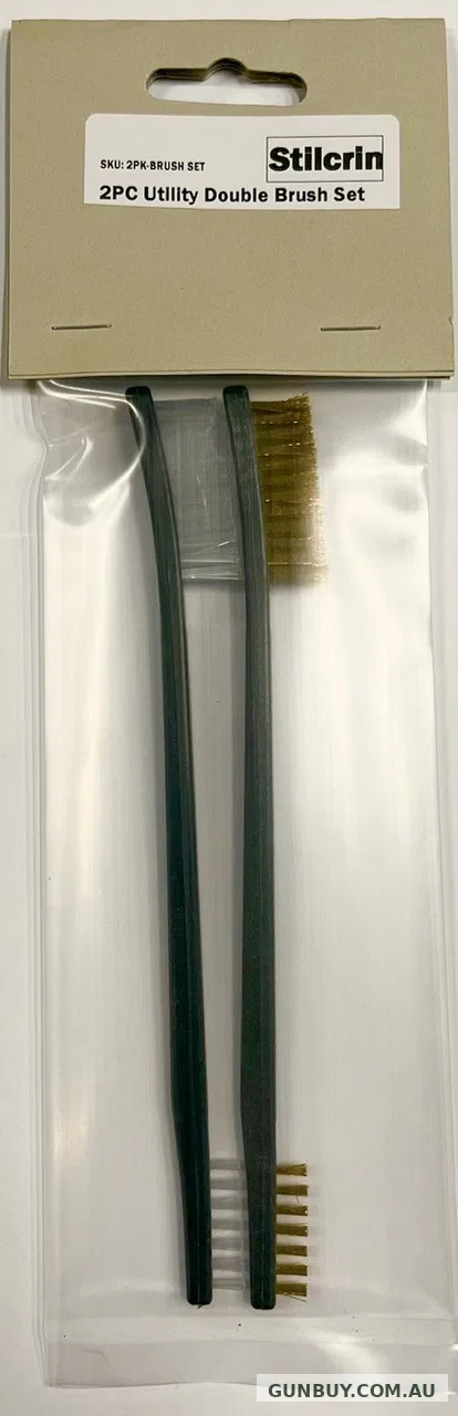 Stilcrin 2 Pc Double Sided Utility Brush Kit Nylon and Brass