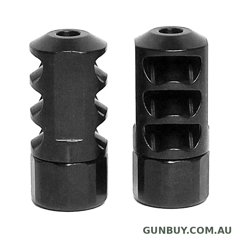 Grizzly Eliminator Muzzle Brake Blued 3 Port 1/2x28 TPI