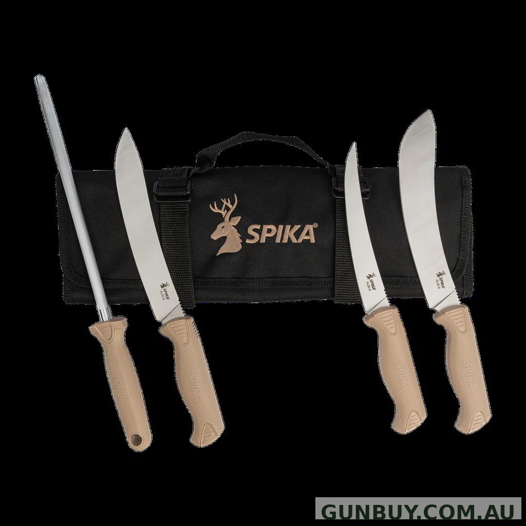 Spika Fieldcraft Cervitaur 4 Piece Knife Roll - Sandstone